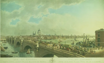 View of London taken from Albion Place, Blackfriars Bridge, engraved by Joseph Constantine Stadler, pub. 1802